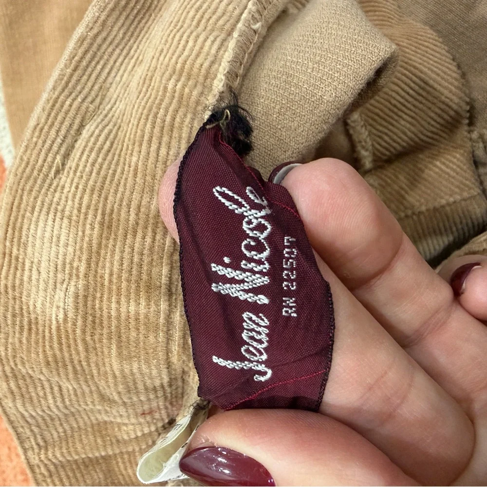 Vintage Jean Nicole Tan Corduroy Button-Front Western Skirt